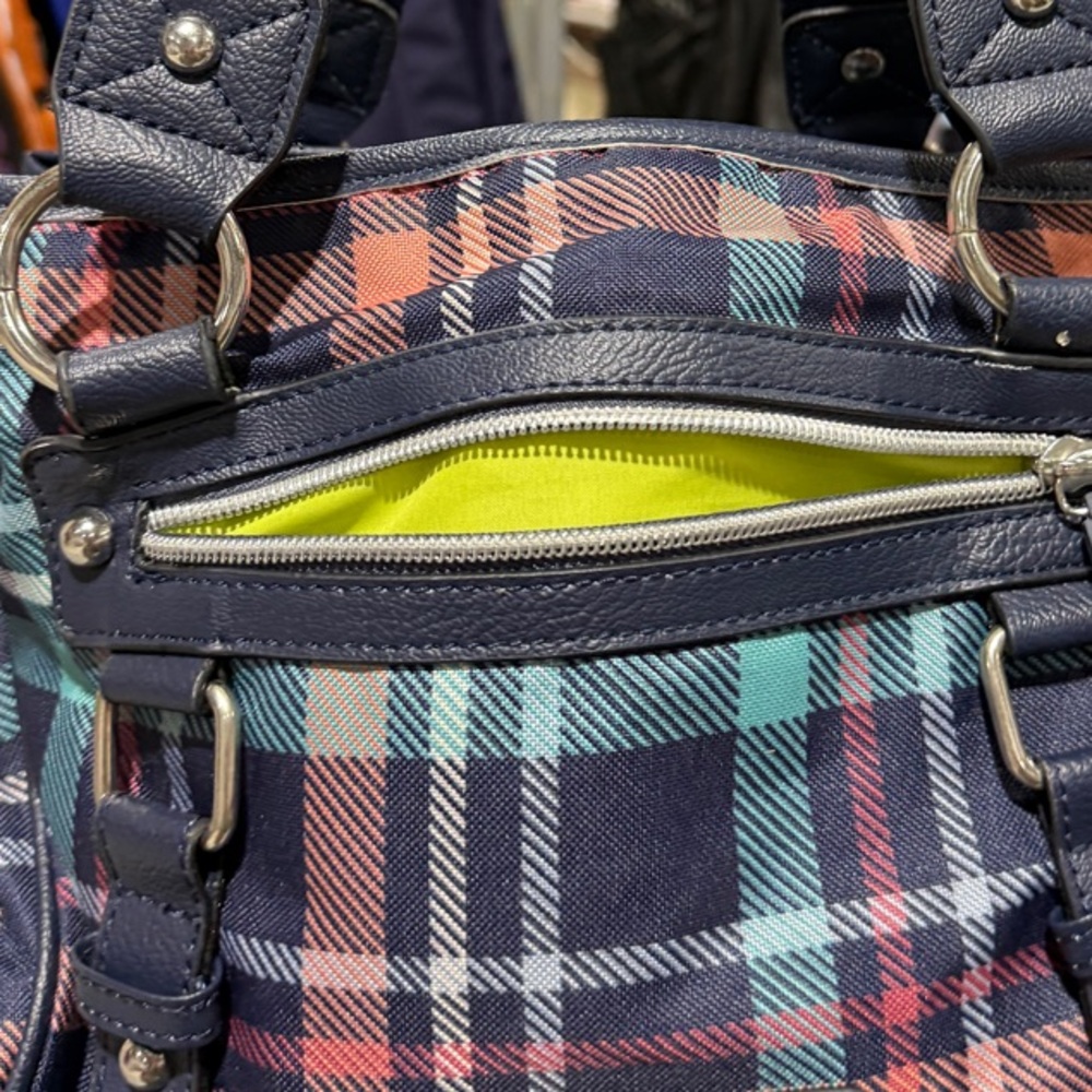 Lily Bloom Plaid Women's Bag - Navy/multi